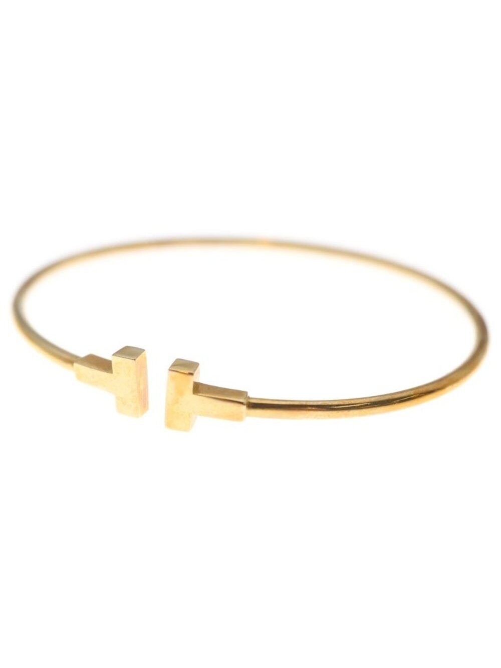 Tiffany & Co T Wire Narrow Bangle Bracelet 18k Pink Gold